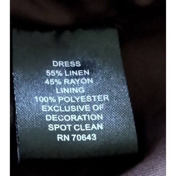 Jessica Howard Brown Turquoise Abstract Print Dress Beaded Neckline Size 22W - Picture 8 of 8